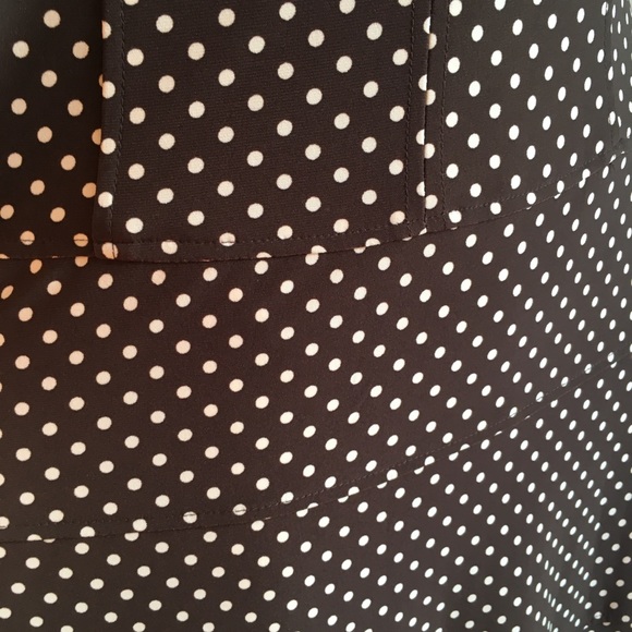 Vintage M Anne Klein Dress Polka Dots Mini Midi Daytime Brown - Picture 7 of 8